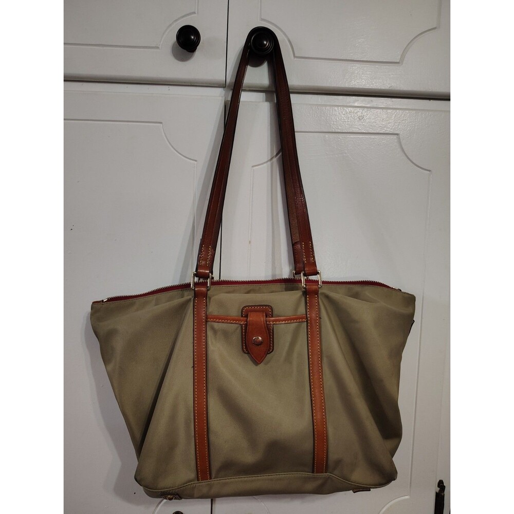 Dooney and Bourke Nylon Purse Brown Double Strap Tote Bag